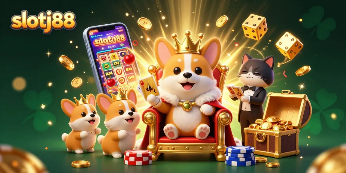 Experience the vibrant world of slotj88 with royal corgis and a jackpot explosion!