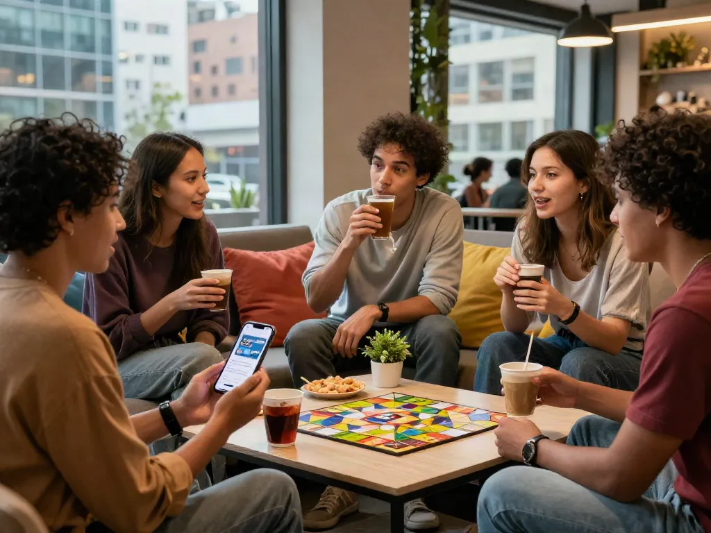 Friends enjoying a vibrant gathering while exploring rokok88, capturing community spirit and modern lifestyle.