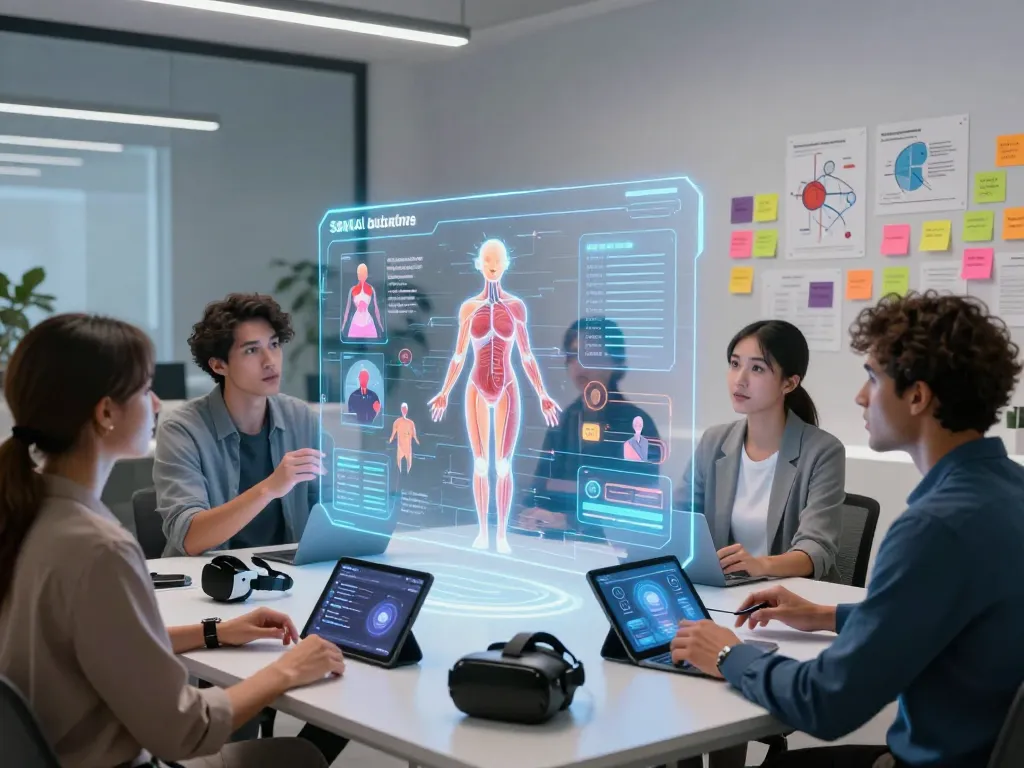 Interactive AI tools for sexual health education in a modern workspace emphasizing ai sex.