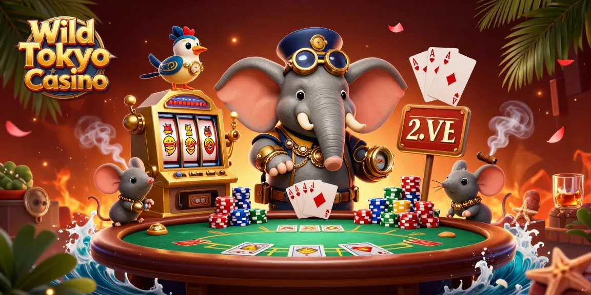 Gioca a Wild Tokyo Casino con slot scintillanti e un ingegnoso elefante steampunk in un ambiente di grande energia.