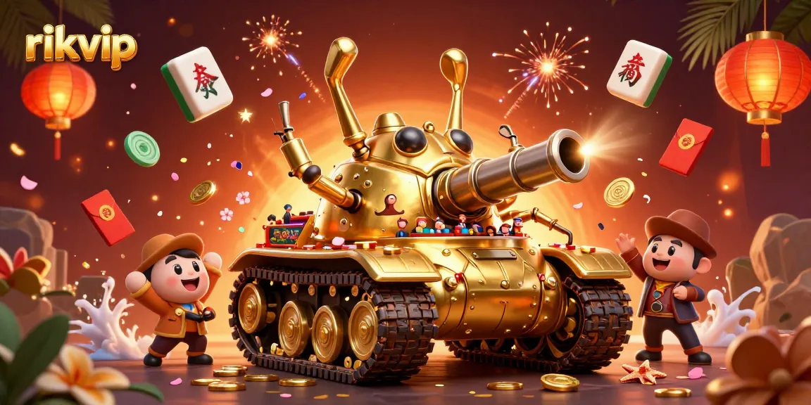 Enjoy thrilling games at rikvip's dynamic casino inside a golden tank bursting with fun!