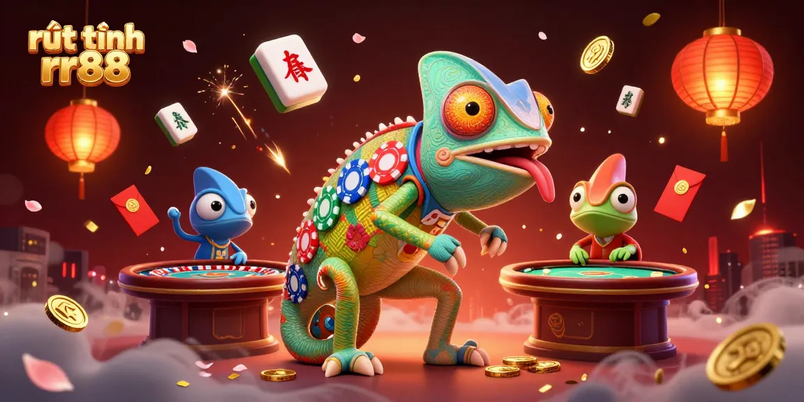 Experience rút tiền rr88 in an exciting 3D casino scene with vibrant gaming elements and golden rewards.