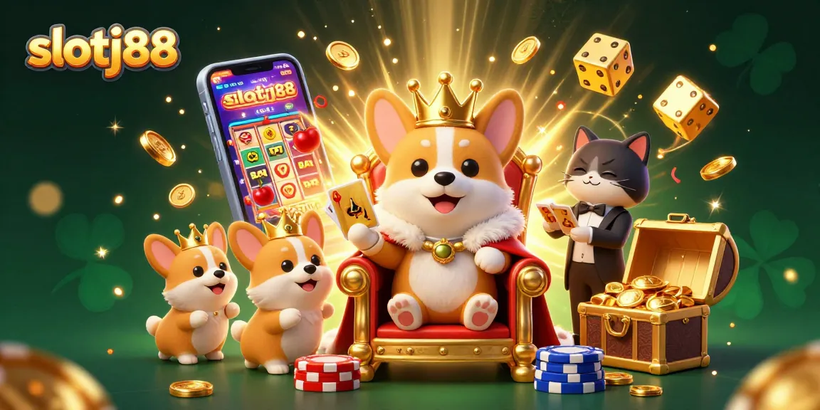 Experience the vibrant world of slotj88 with royal corgis and a jackpot explosion!