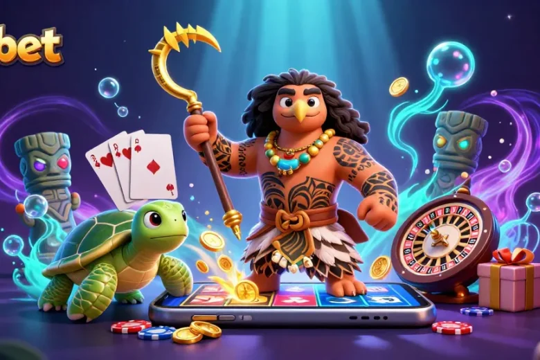 Engage with Phbet's exciting games as a demigod hawk and turtle explore vibrant casino treasures.